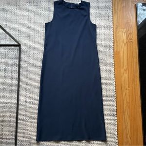 Tibi Navy Sleeveless Midi Shift Dress 6
